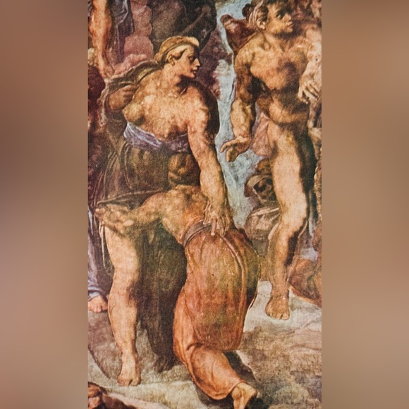 MATERNAL PROTECTOR Original 1950’s Vintage Fine Art Print MICHELANGELO Antique